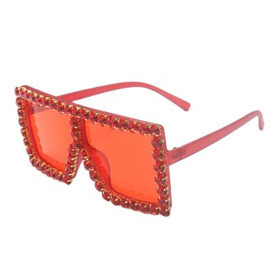 China 15 Years Experience Square Newcomer Luxury Oversized Diamond Sunglasses for sale