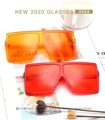 China 15 years experience oversized vintage square sunglasses 2020 coloful UV400 PC glass women sunglasses for sale