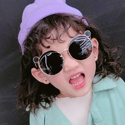 China 15 Years Experience New Children's Custom Logo Fashion Sunglasses Cute Ear Kids 2020 2021 Round Sunglasses for sale