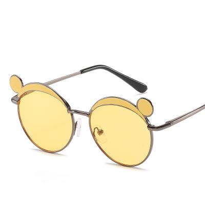 China 15 Years Old Experience New Arrival Color Cartoon Bear Ears Fashion Kids Metal Shades Cute Kids Sunglasses for sale