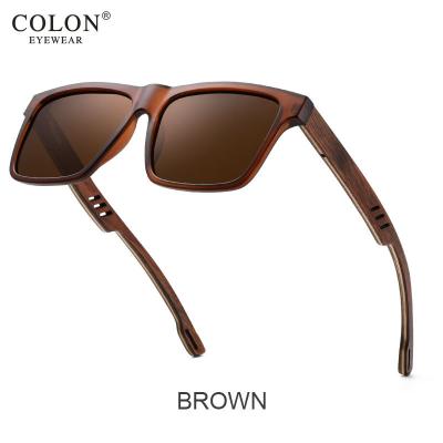 China 15 Years Experience Square Blue Bamboo Sport Wooden Sight Glasses Brand Man Workout Design Fishing Sun Glasses for sale