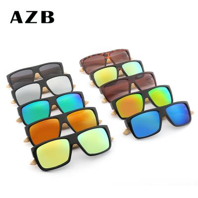 China 15 Years Experience 2022 Cheap Logo Sunglasses OEM Sunglasses Handmade Bamboo Wooden CE Mirror Sunglasses for sale