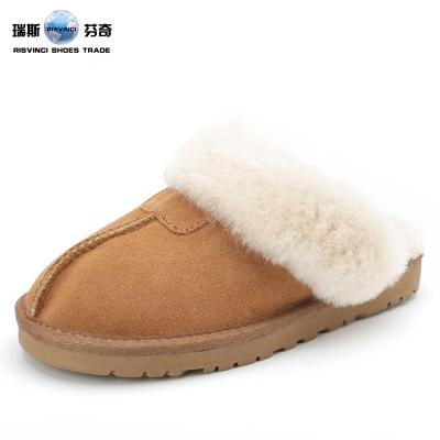 China 2023 Hot Latest Sale Cushioning Customized Fashion Furry Sheepskin Keep Warm Women Indoor Slip On Fur House Slides Slippers for sale