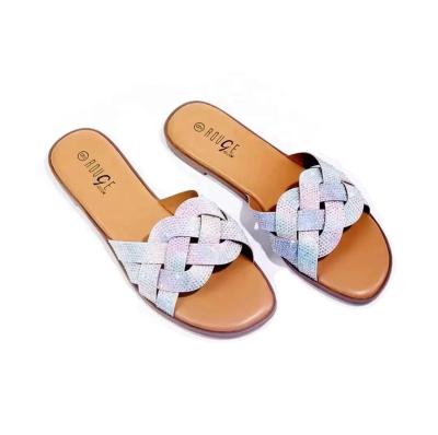 China Factory direct summer fashion trend women's slippers large size rhinestone glitter slippers for sale