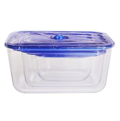 China Vacuum Glass Food Storage Containers Microwavable Glass Air Tight/Meal Prep/Vented Lid Glass Food Container for sale