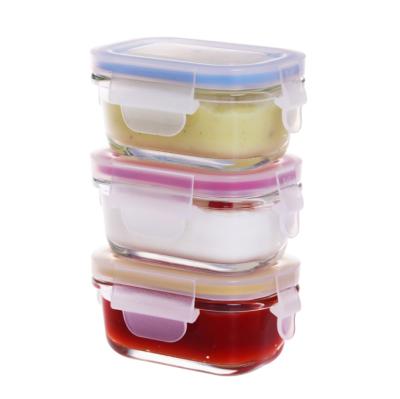 China BPA Free Microwavable Leakproof Microwave Safe Mini Food Container Glass Portable Baby Food Storage for sale