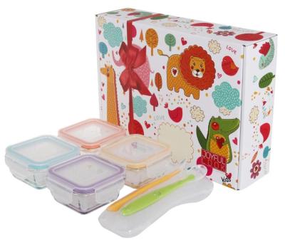 China Oven Microwave Freezer Dishwasher 4 Pack Baby Food Storage Containers BPA Free Baby Storage Box for sale