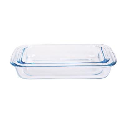 China Sustainable China factory high borosilicate glass bakeware baking tray for sale