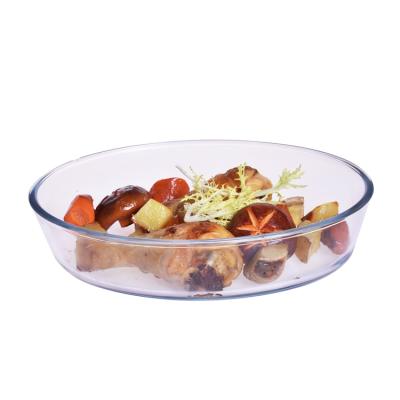 China Sustainable Houseware High Impact Borosilicate Glass Oval High Bakeware for sale