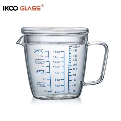 China IKOO New Viable Multi-scale Heat Resistant Kitchen Liquid Measuring Cup Cooking Sets Measuring Jug Glass for sale