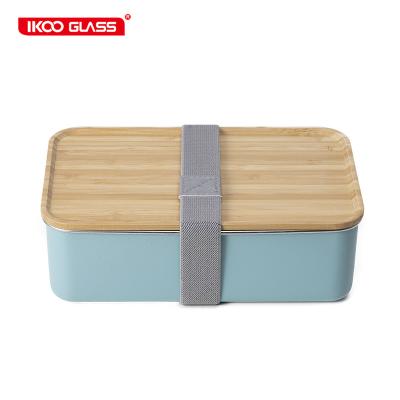 China Freshness Preservation Meal Prep Food Container Stainless Steel Airtight Bento Box With Bamboo Lid for sale