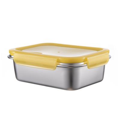 China Portable Freshness Preservation Bento Lunch Box Stainless Steel Food Container Storage Box for sale