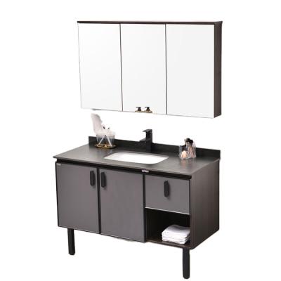 China 2021 floor-standing one-piece modern basin bathroom cabinet universal combinations for sale