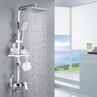 China With Sliding Bar High Quality Copper Drapery Good Bathroom Accessory Set Shower Head Water Heating Faucet Shower Panel Filtered for sale