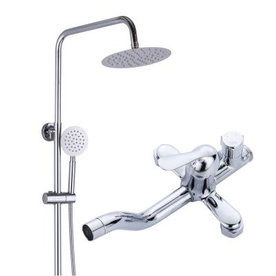 China With Slide Bar Factory Direct Household Copper Shower Panel Set Multifunctional Mixing Valve Bath And Shower Faucets for sale