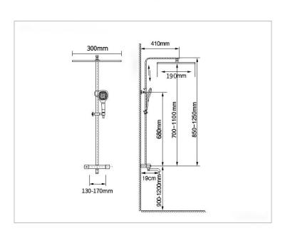 China With Slide Bar Factory Direct Black Thermostatic Shower Set Dedicated Shower Full Copper Panel For Home Hotel for sale