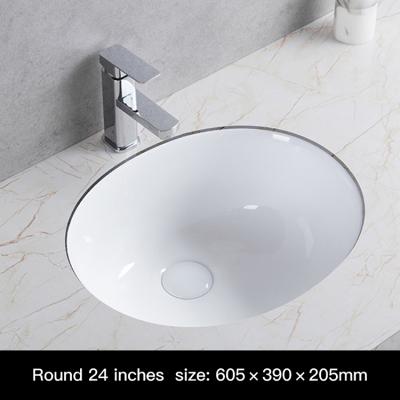 China Modern Undercounter Household Kitchen Bathroom Sinks Round Wash Basin Ceramic Enclosed Ceramic Height for sale