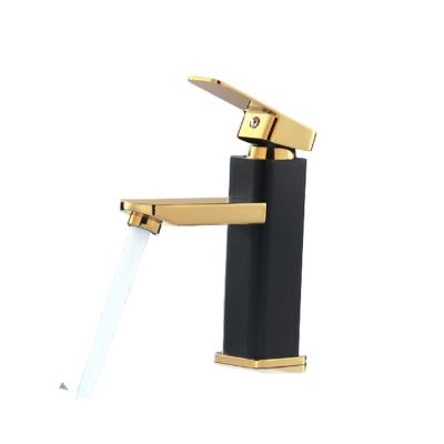 China Modern Simple Luxurious Wall Mounted Lacquer Process Pool Black Gold Tub And Sink Faucets Wall Mounted for sale