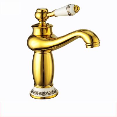 China European Style Porcelain Basin Faucet Metered Antique Copper Faucets Blue And White Wholesale for sale