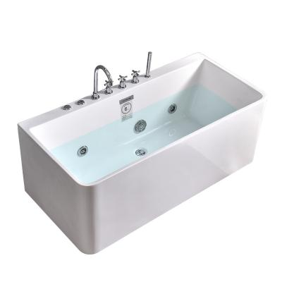 China Hotel Bathtub Acrylic Freestanding Three-skirt Modern Wholesale Construction Surfing Bathtub 1.3-1.8 Meter for sale