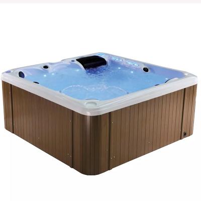 China 6 Person Modern Outdoor Acrylic Spinning Bathtub Hot Tub Spa Sitting Bath In Gold Color for sale