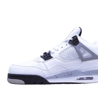 China Cool Sports 4s Retro AJ 4 Active Gray White Cement Olive Men's Basketball Shoes Suede Sneakers Glow in Dark Shoes Zapatillas for sale