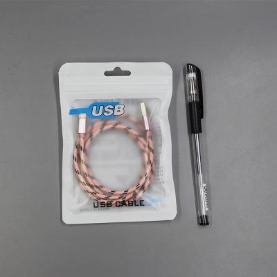 China Amazon Recyclable Item Customized Zipper Top Lock Wire USB Cable Zip Packaging Plastic Bag 2021 New for sale