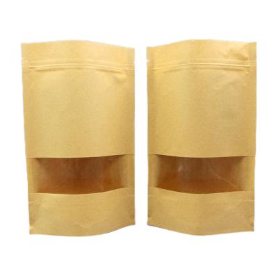 China BIODEGRADABLE Resealable Kraft Kraft Paper Stand Up Zip Lock Pouch For Food for sale