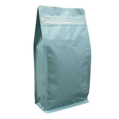 China Stand Up Flat Bottom Zipper Recyclable High Quality Coffee Packaging Bag With Valve for sale