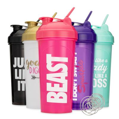 China Stocked Custom logo 28oz 700ml bpa free plastic motivational gym sports protein shaker water bottle shaker cup for sale