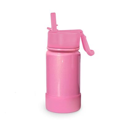 China Custom Logo 350ml 12oz Thermos Thermos Stainless Steel Child Kids School Stocked Water Bottle With Straw Lid for sale