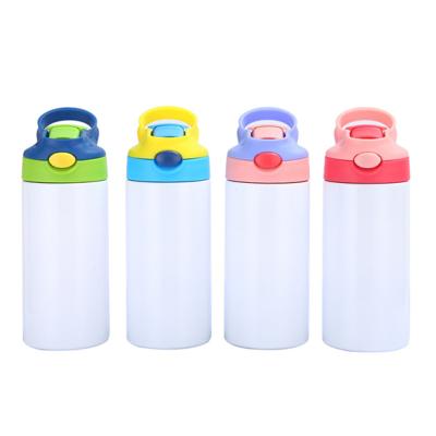 China 350ml 12oz Thermos Stainless Steel Sublimation Insulated Child Kids School Stocked Water Bottle With Straw Lid for sale