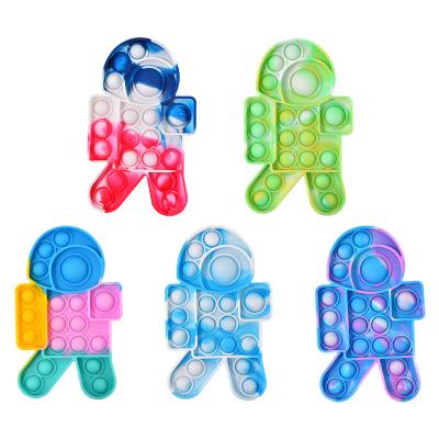 China New Good Pop Amazon Silicone Educational Toys Decompression Tie-Dye Cartoon Astronaut Fidget Toys For Children for sale