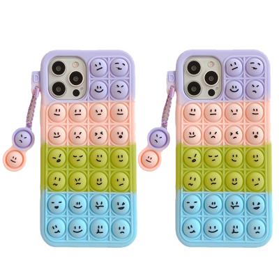 China Cute Funny Relief Toy Silicone Protective Cartoon Anti-fall Worry Emoticons Wiggle Phone Case for sale