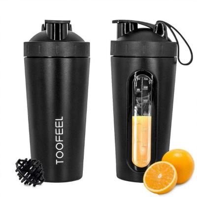 China Protein Thermo Shaker Bottle With Visible Window 2022 Viable Hot New Products 500ml 750ml for sale