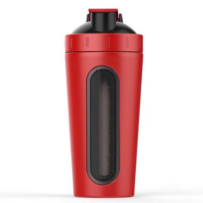 China Custom Sustainable Logo Protein Shaker Bottle With Visible Motivational Visible Window for sale