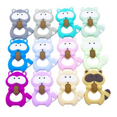 China Toy Wholesale Custom Cartoon Nursing Squirrel Food Grade Silicone Soft Baby Teether Toy for sale