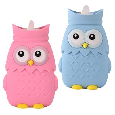 China New Non-Slip Silicone Hot Water Bottle Can Be Heated By Microwave Oven Fashion Cute Animal Owl Hand Warmer for sale