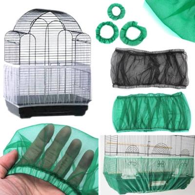 China Breathable Nylon Mesh Bird Cage Cover Easy Cleaning Guard Airy Mesh Parrot Pet Cages Net Seed Catcher for sale