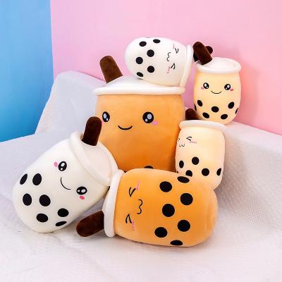 China New Cute Long Striped Stuffed Doll Large Sleeping Pillow Milk Teacup Plush Toy for sale