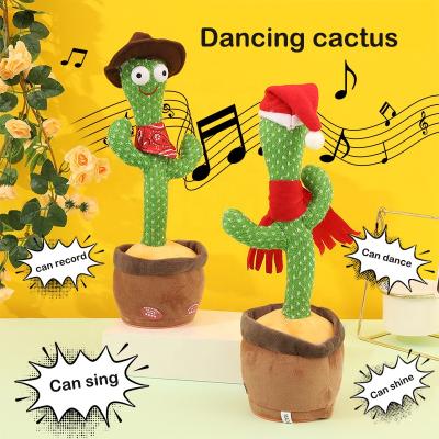 China Amazon Best Selling PP Cotton Pop Good Singing and Recording Dances Cute Funny Cactus Plush Toys for Kids for sale