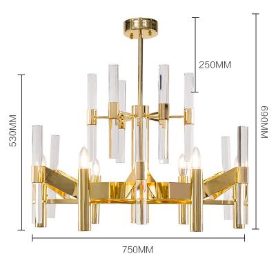 China 2020 luxury crystal chandelier and chandelier contemporary shape lamps for dining room for sale