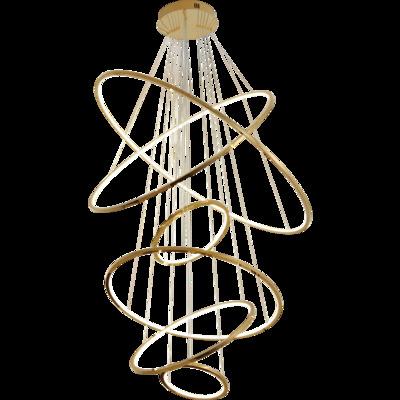 China Guzhen Modern Manufacturers Can Customize Contemporary Acrylic Gold Ring Chandelier Stainless Steel Round Led Chandelier for sale