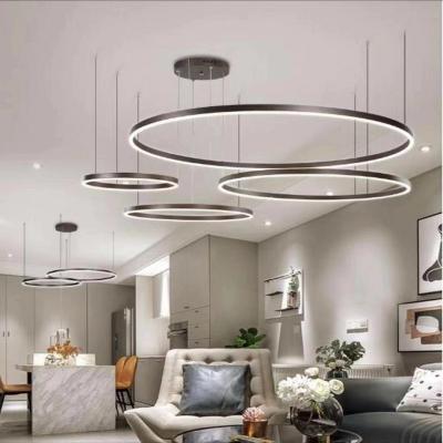 China Modern Lighting Modern Chandelier Ring Acrylic Combination LED Dimmable Living Room Lamp for sale