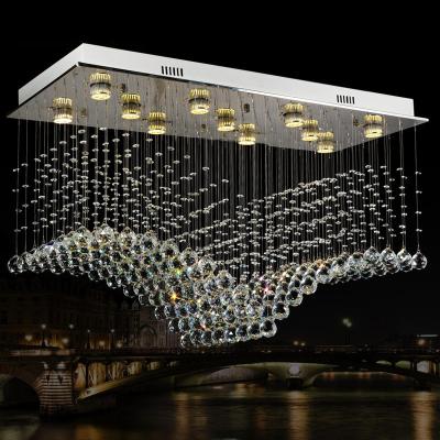 China New Modern Contemporary Crystal Chandelier Living Room Ceiling Lamp 100% Guarantee Lighting Fixture Wave Crystal Light Chandeliers De Style for sale