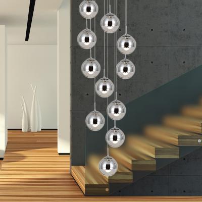 China Residential High Quality Custom Led Baccarat Stair Chandelier Light Single Cavity Pendant Light Modern Chandeliers for sale