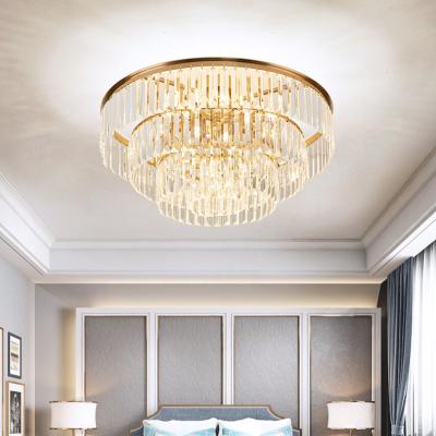 China Modern Crystal Ceiling Lamp Living Room Around Light Luxury European Atmosphere Post Modern Study Bedroom Lamp for sale