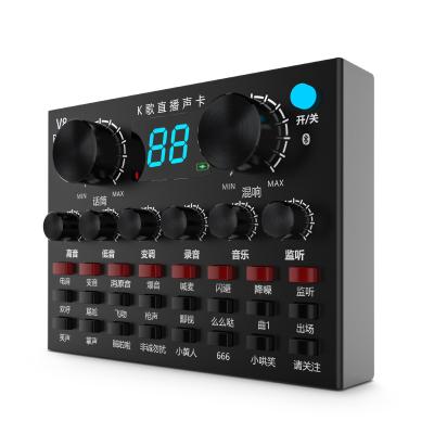 China Best Price With High Quality Audio Musical Mixer Sound Card Style Mixer V8Plus DJ Instrument Home Studio Interface for sale