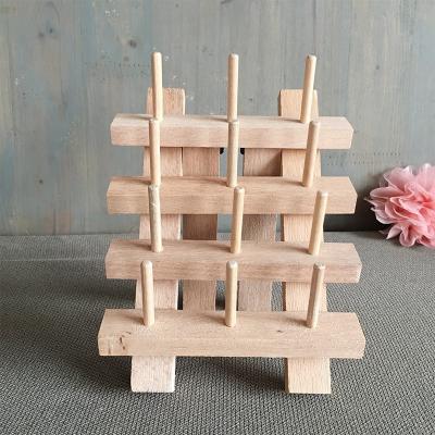 China Wooden Storage Bobbin Display Wooden Craft Tool Europe Easy Craft Bobbin Holder for Sewing Hobby for sale