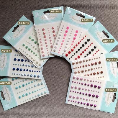 China USA Scrapbooking Embellishment Sticky Gems Acrylic Rhinestones Back Flat Half Beads for sale